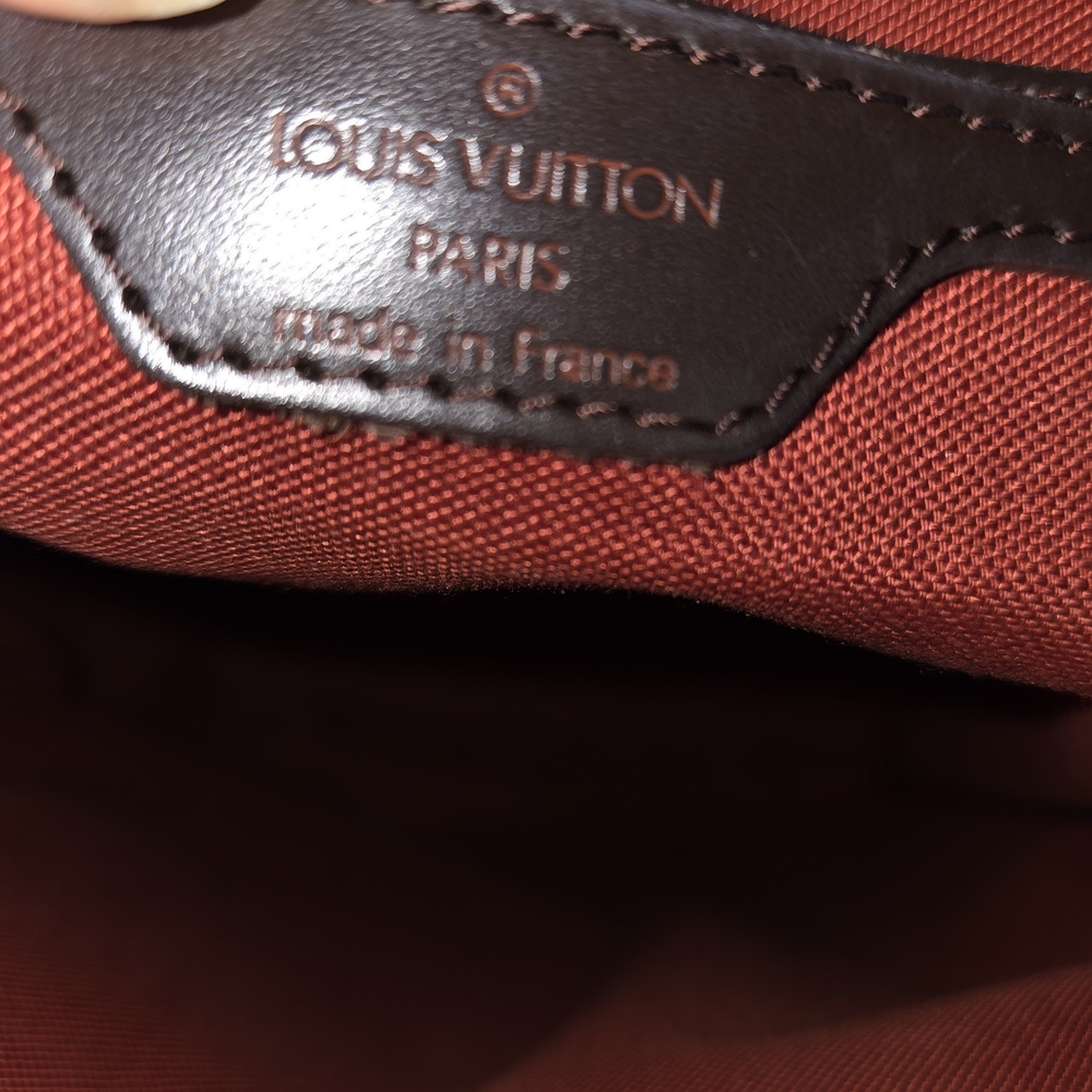 Authentic Louis Vuitton Brown Checkered Backpack with Dark Leather Trim - Picture 12 of 14